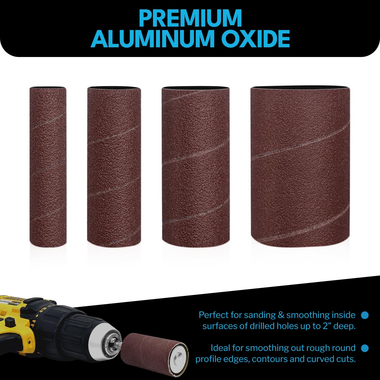 28pk Sanding Drum and Sleeves Set, Spindle Sander Attachment for Drill and Dr…