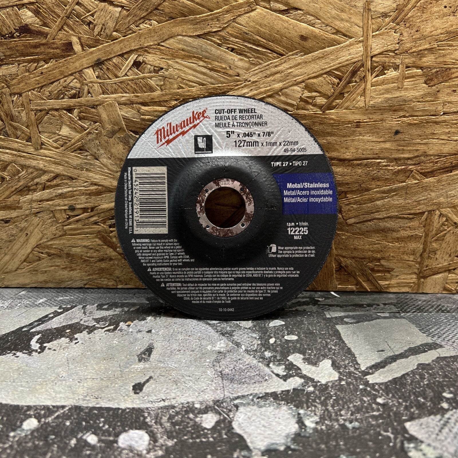 2 PACK Milwaukee 49-94-5005 Cutting Wheel 5 X .045 X 7/8 Type 27