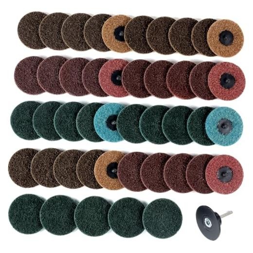 45Pcs Sanding Disc 45PCS Coarse/Medium/Fine Grit+1/4″ Drill Backing Pad 3 Inch