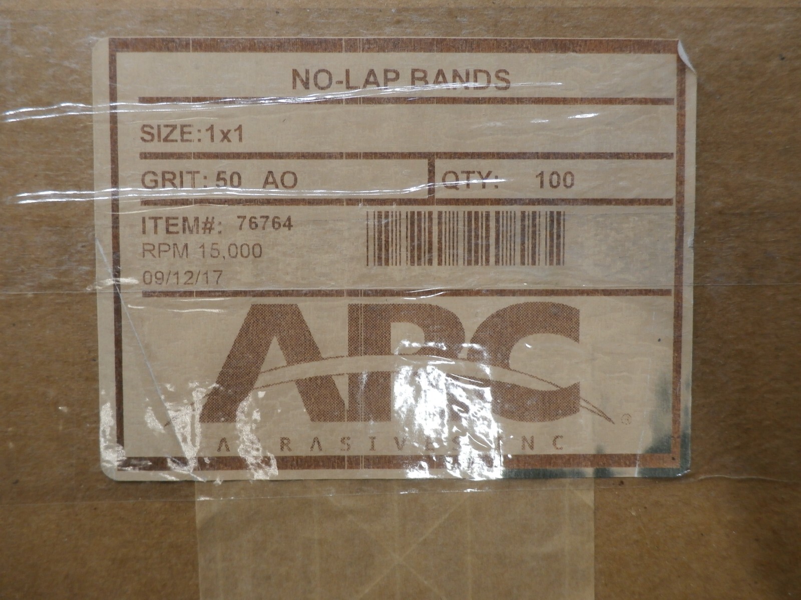 ARC 76764 No-Lap Coated Spiral Band, 1 in Dia x 1 in L, 50 Grit, Aluminum Oxide