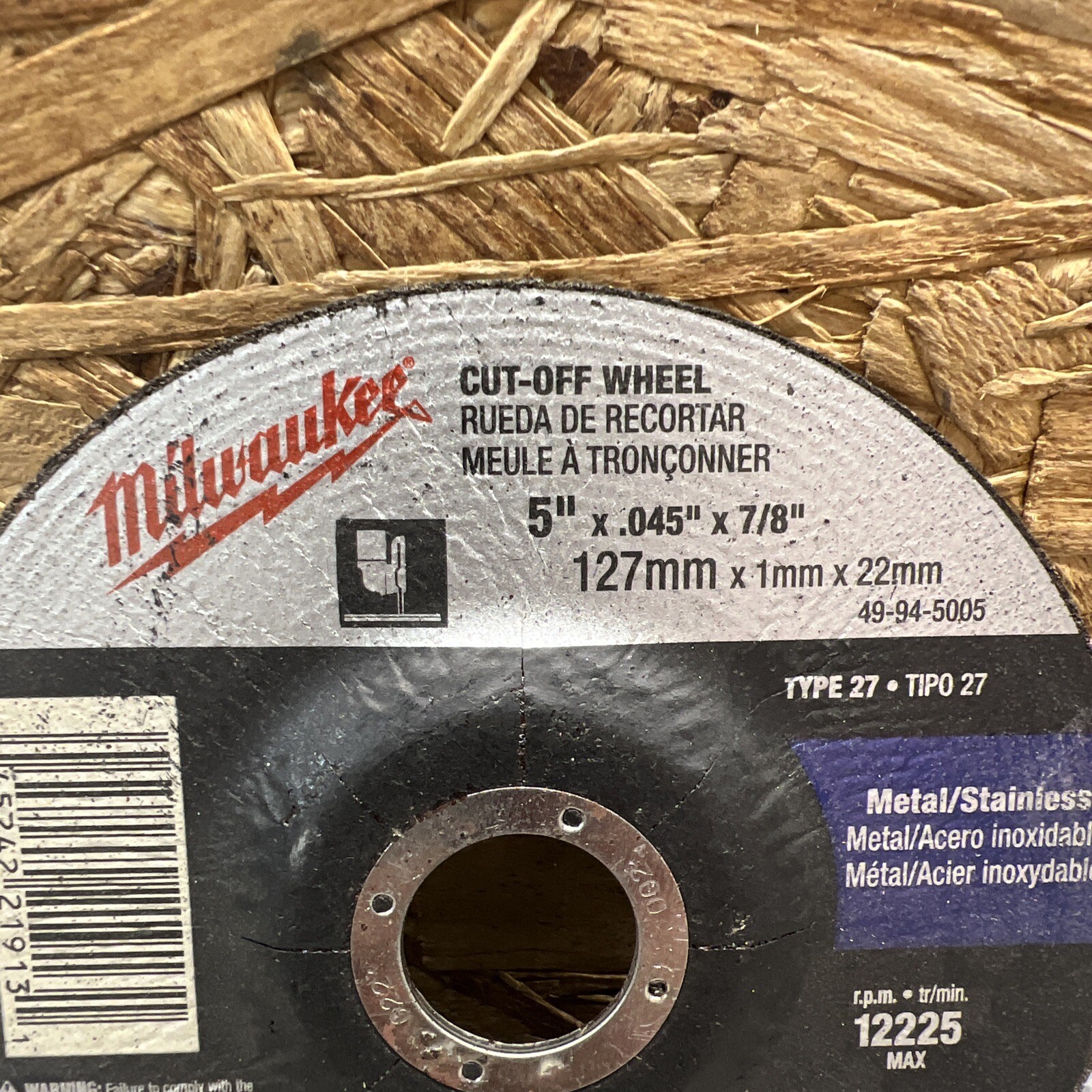 2 PACK Milwaukee 49-94-5005 Cutting Wheel 5 X .045 X 7/8 Type 27