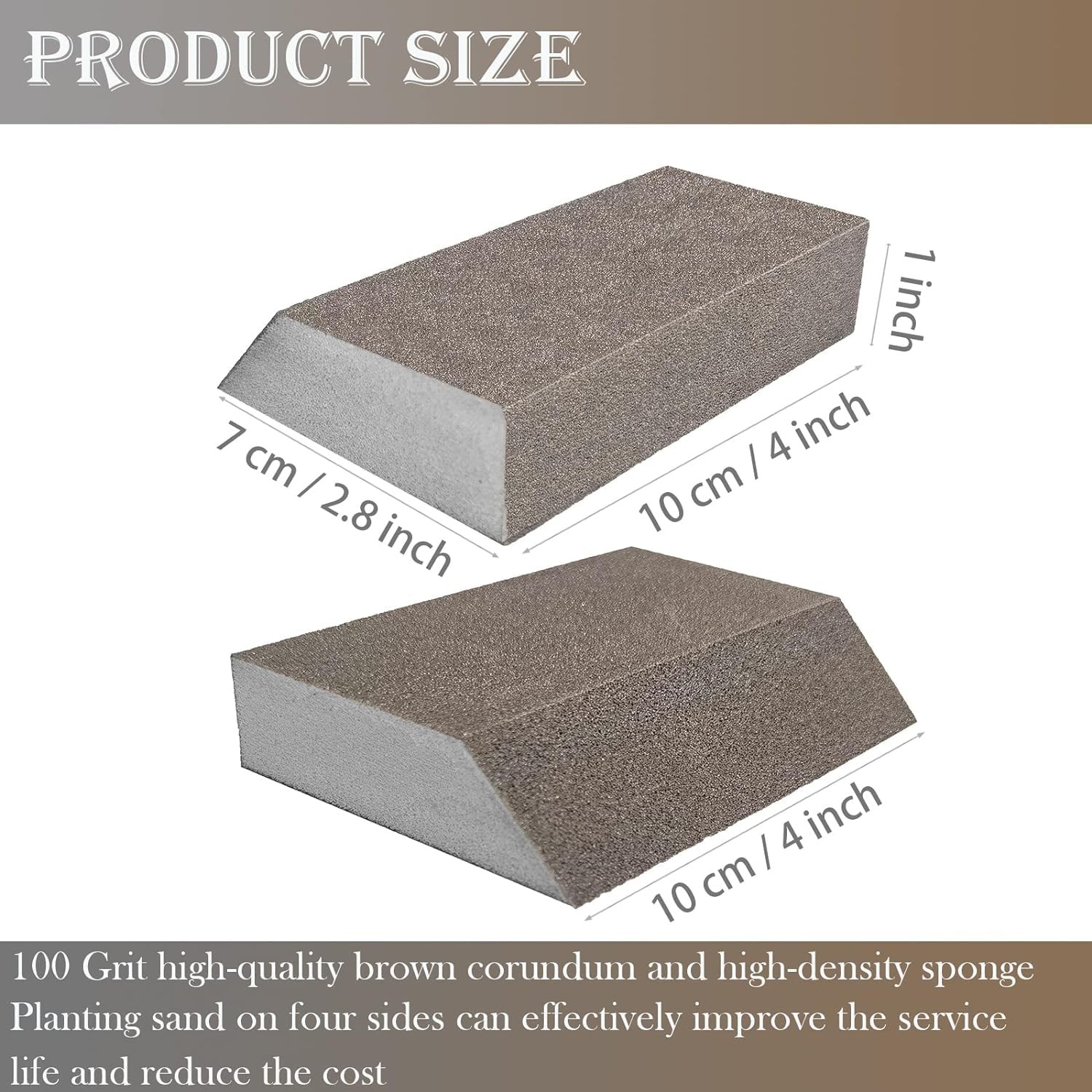 4 Pack 320 Grit Single Angle Sanding Sponge, Washable and Reusable Gray