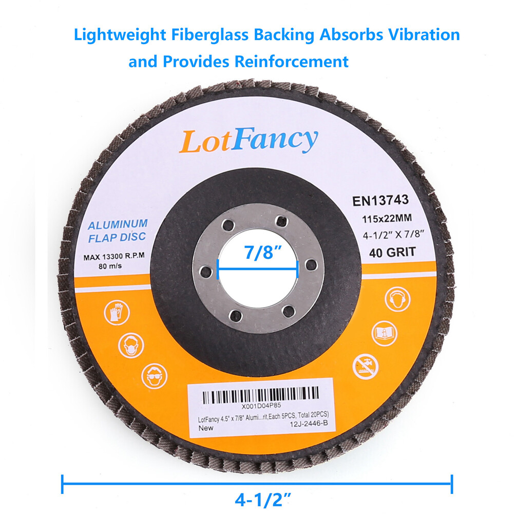 4.5″ 4-1/2 Flap Disc 40 60 80 120 Grit Angle Grinder Sanding Grinding Wheels