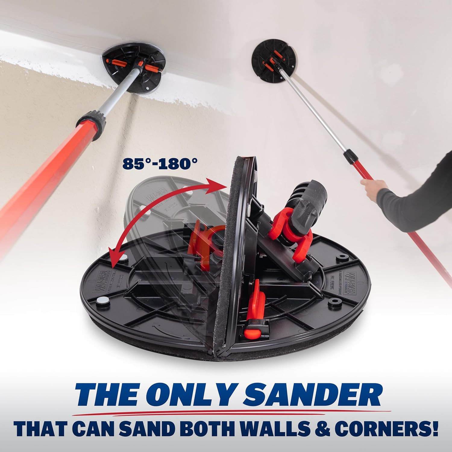 WAL-BOARD TOOLS Folding Radial Drywall Sander Kit, 9-inch, with 18 Sanding Di…