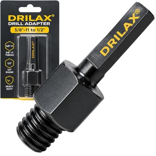 5/8″-11 to 1/2 Inch Drill Adapter – Heavy 5/8″-11 Male to 1/2″ Triangle Shank