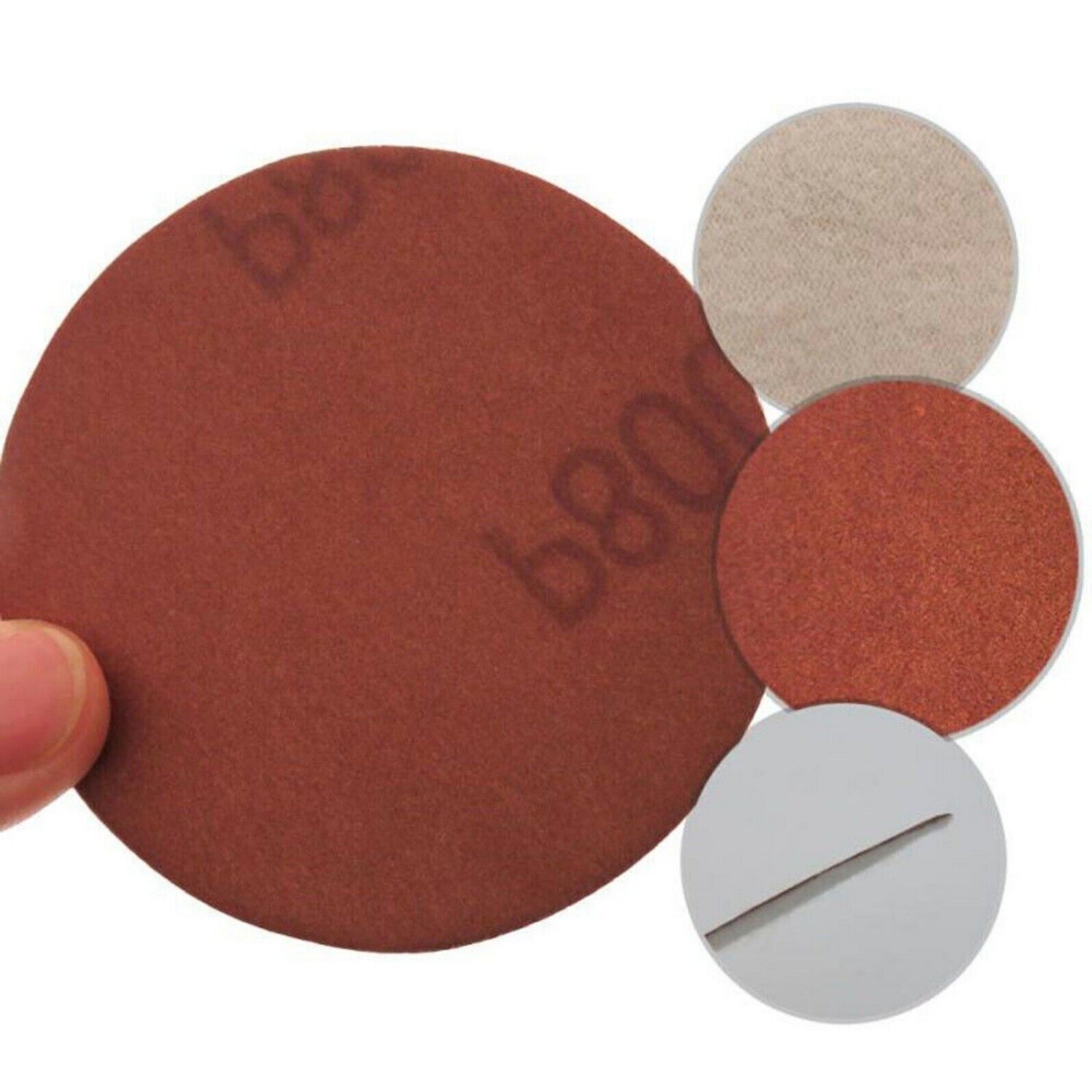 3 inch 75mm Sanding Disc Pads Hook & Loop Orbital Red Sandpaper Dry 40-1000 Grit