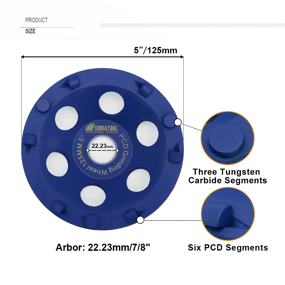 Diamond Grinding Wheel PCD Sanding Wheel for Removing Epoxy Coating Glue 4.5/5”