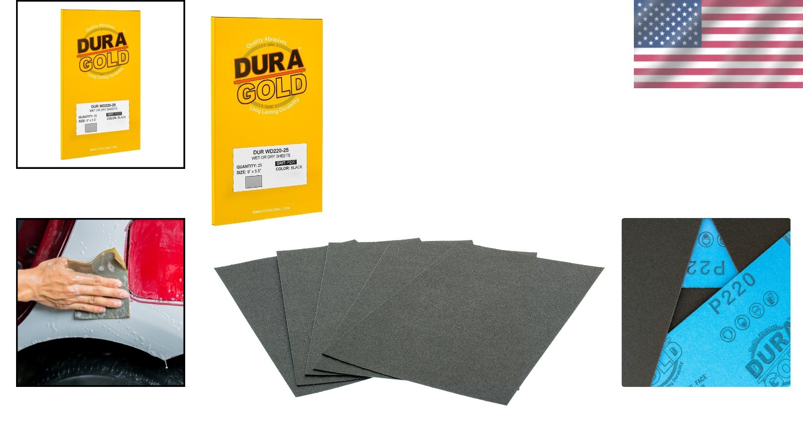 Durable 220 Grit Sandpaper Sheets – 5-1/2″ x 9″ for Precision Auto & Wood Finish