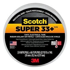 Scotch Super 33+ Vinyl Electrical Tape, 6132-BA-10, 3/4 in x 66 ft