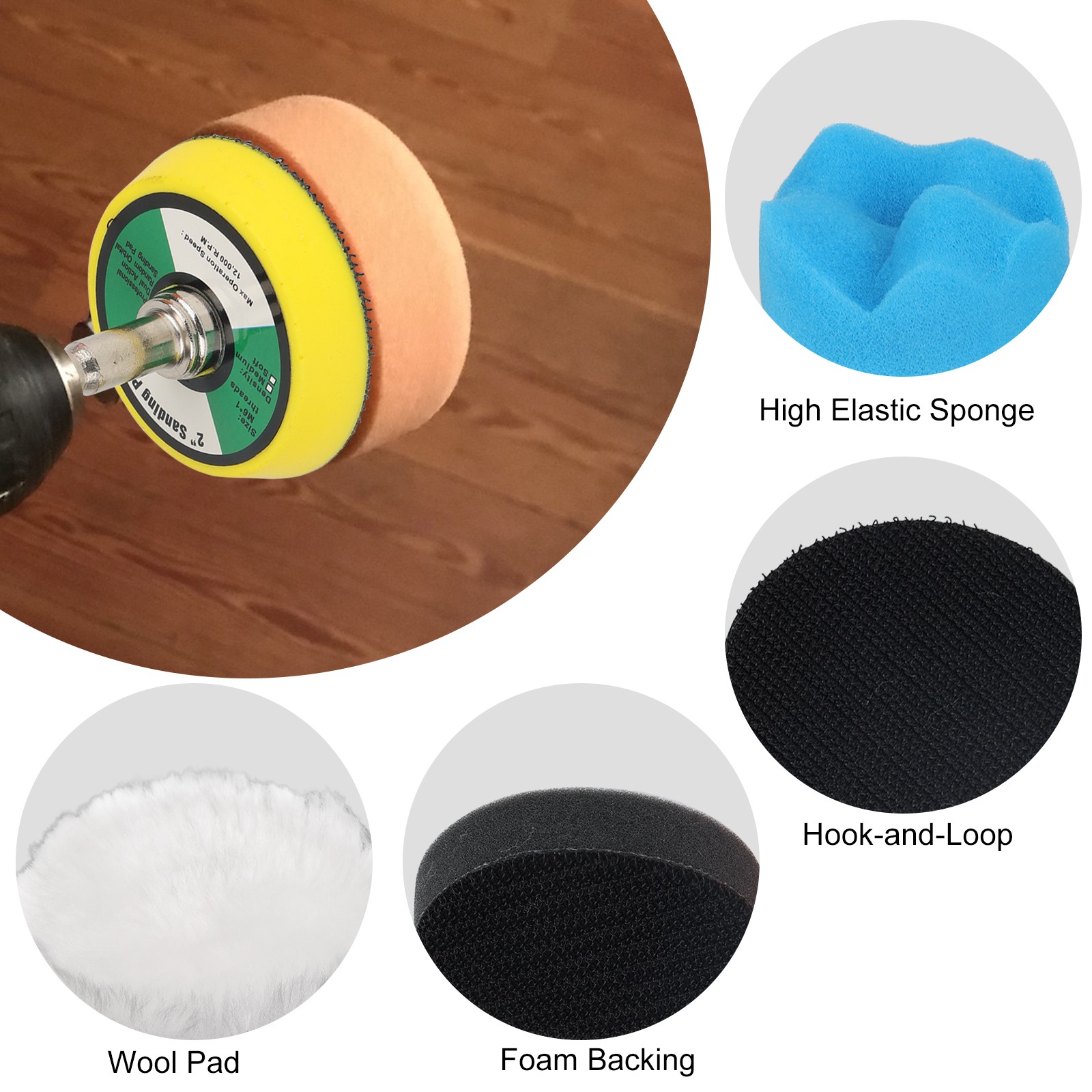 193x 2″ Wet Dry Sanding Discs Hook Loop Sandpaper 60-10000 Grit 1/4″ 1/8″ Shank