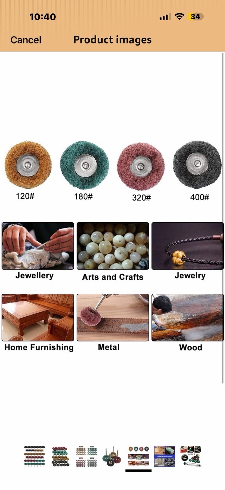 Rocaris 40 Pack 1 inch Abrasive Wheel Buffing Polishing Wheel Set For Rotary