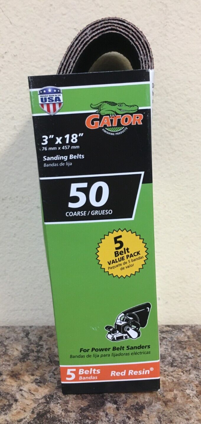 Gator 7034 3 in. X 18 in. Sanding Belt 50 Grit Coarse 5 Pk