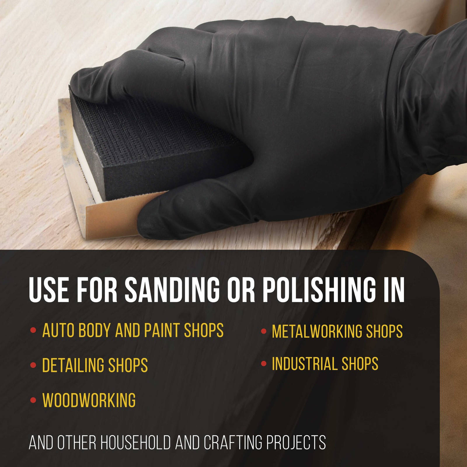 2 Rectangle 5″ Dual Density 2 Sided EVA Hand Sanding Blocks, Hook & Loop, PSA