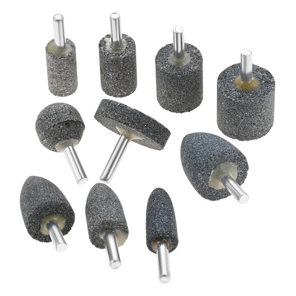 10x 1/4 inch Round Shank Various Shapes and Sizes Abrasive Grinding Stones