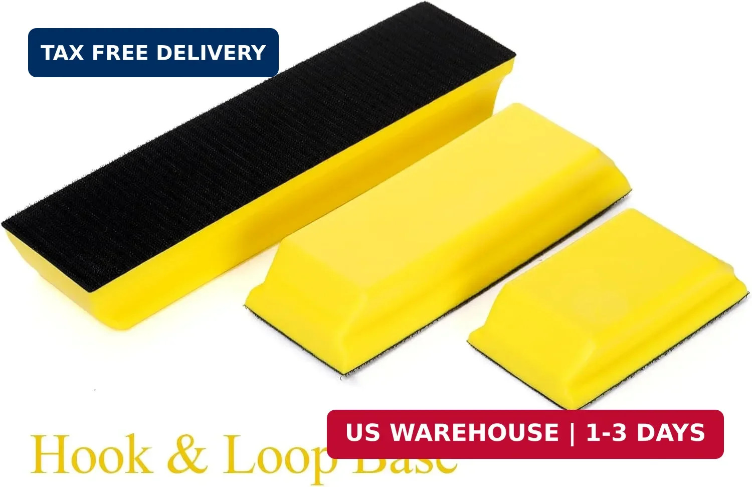 Fasmov Sanding Block Set, 3 Pack Rectangle Auto Body Sanding Block, 10.75″, 7.7″