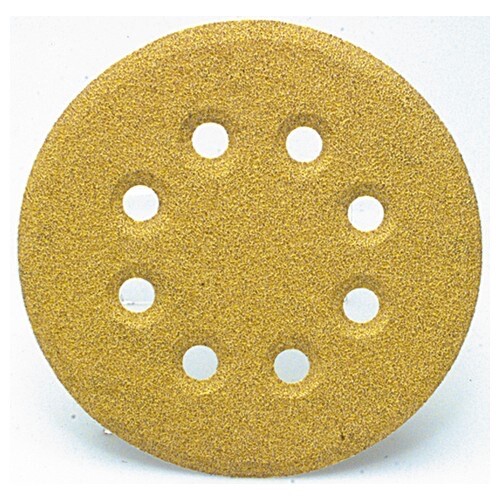 Surf-Pro 5″ Hook & Loop Disc 8 Hole Gold Aluminum Oxide Discs 120 Grit 100pk