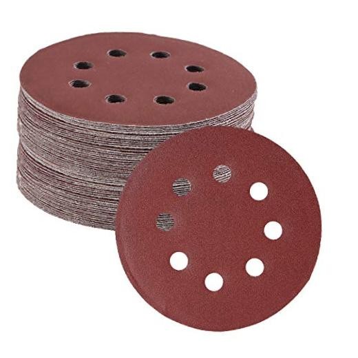 Bates- Sanding Discs, 5 Inch, 30 Pack, Assorted Grits 30 Pack, 40-600 Grits Red