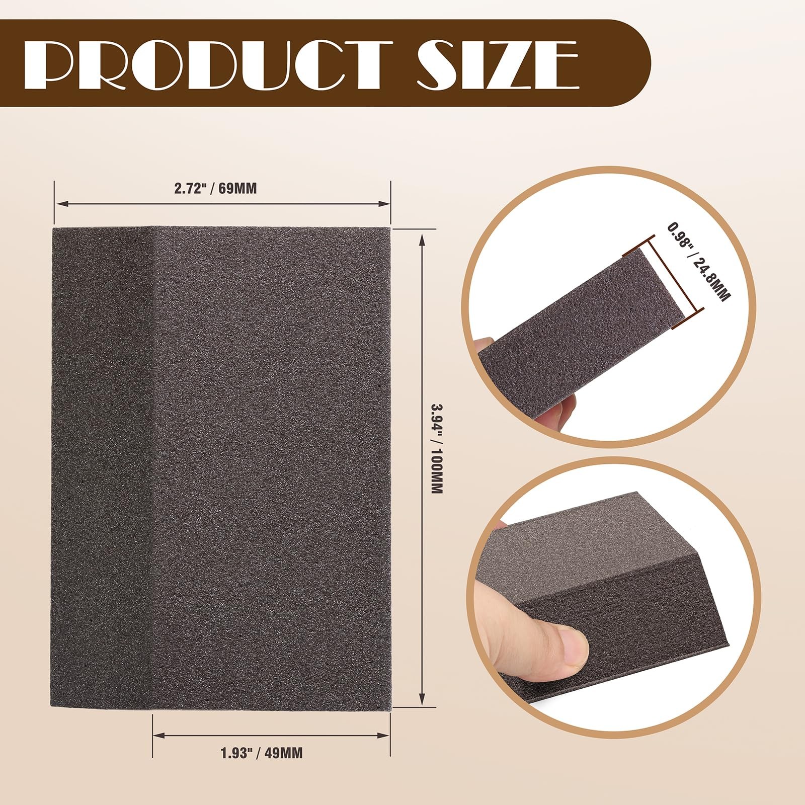 16 PCS 120 Grit Angled Fine Sanding Sponge Block Washable Wet Dry Sandpaper