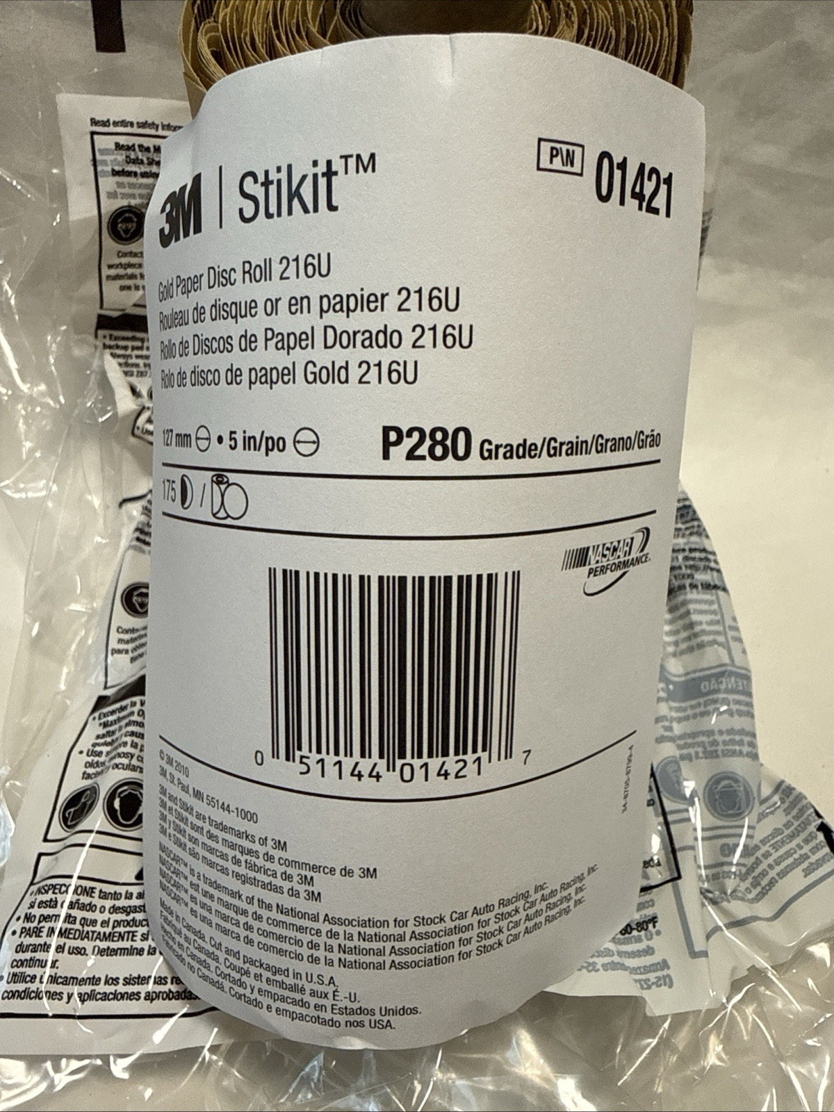 3M 01421 Gold Film Sanding Discs, 280 Grit, 5″ Diameter, 216U Stikit, 175 Pcs