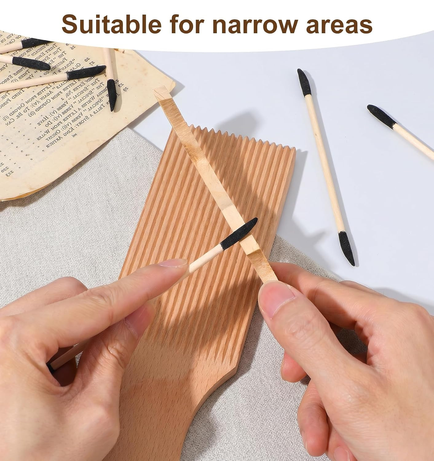 20 Pcs 5.24 x 0.16 Inch Sanding Sticks, Polishing Sticks | Small Crevice Sanding