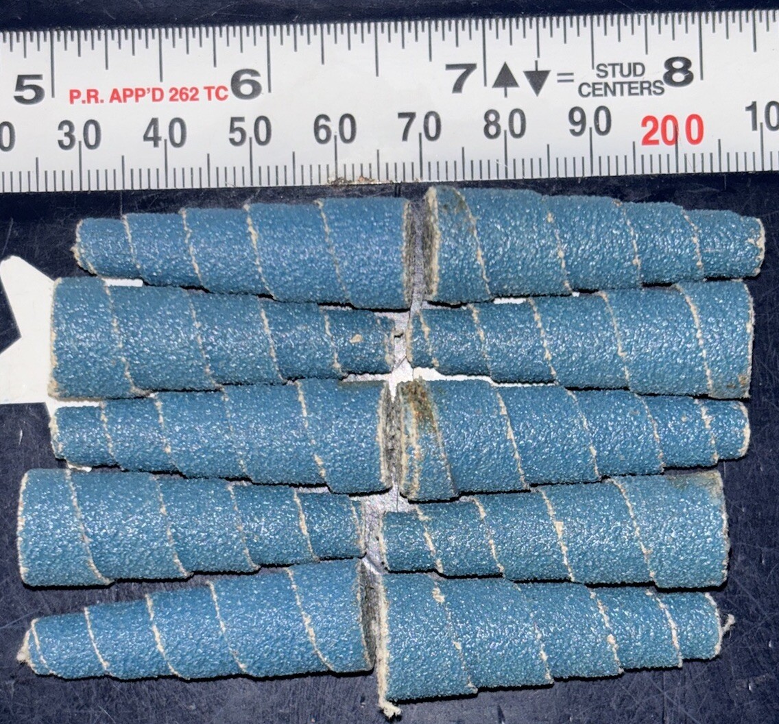 Standard Abrasives 1/2” Taper Cartridge Roll 727337 1/2X1-1/2X1/8 80G 10 Pcs
