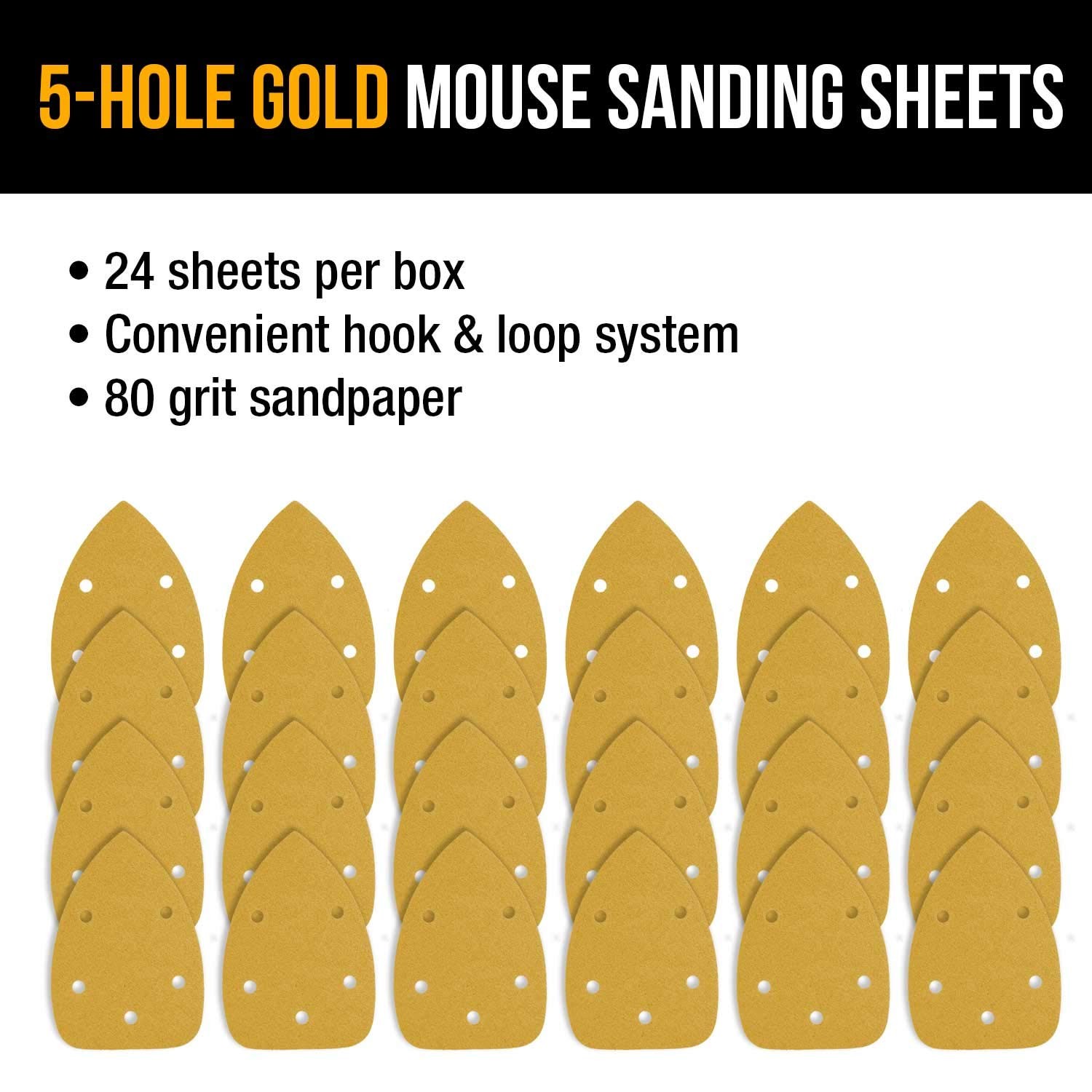 Dura-Gold Sander Sandpaper 80-Grit 24 Box