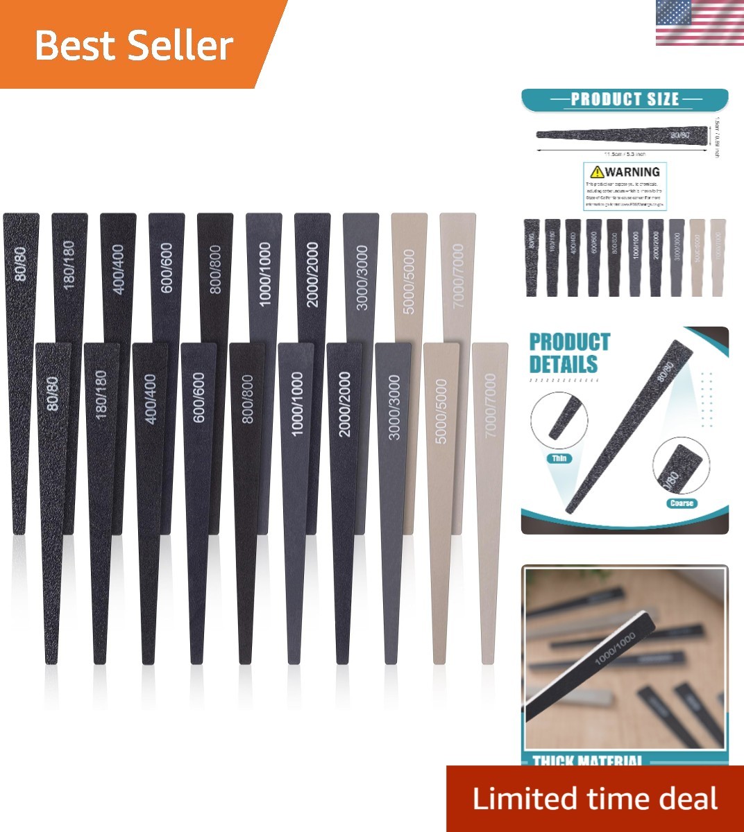 Dual-Sided Sanding Sticks Set – 20 Assorted Tools for Beginners & Hobbyists