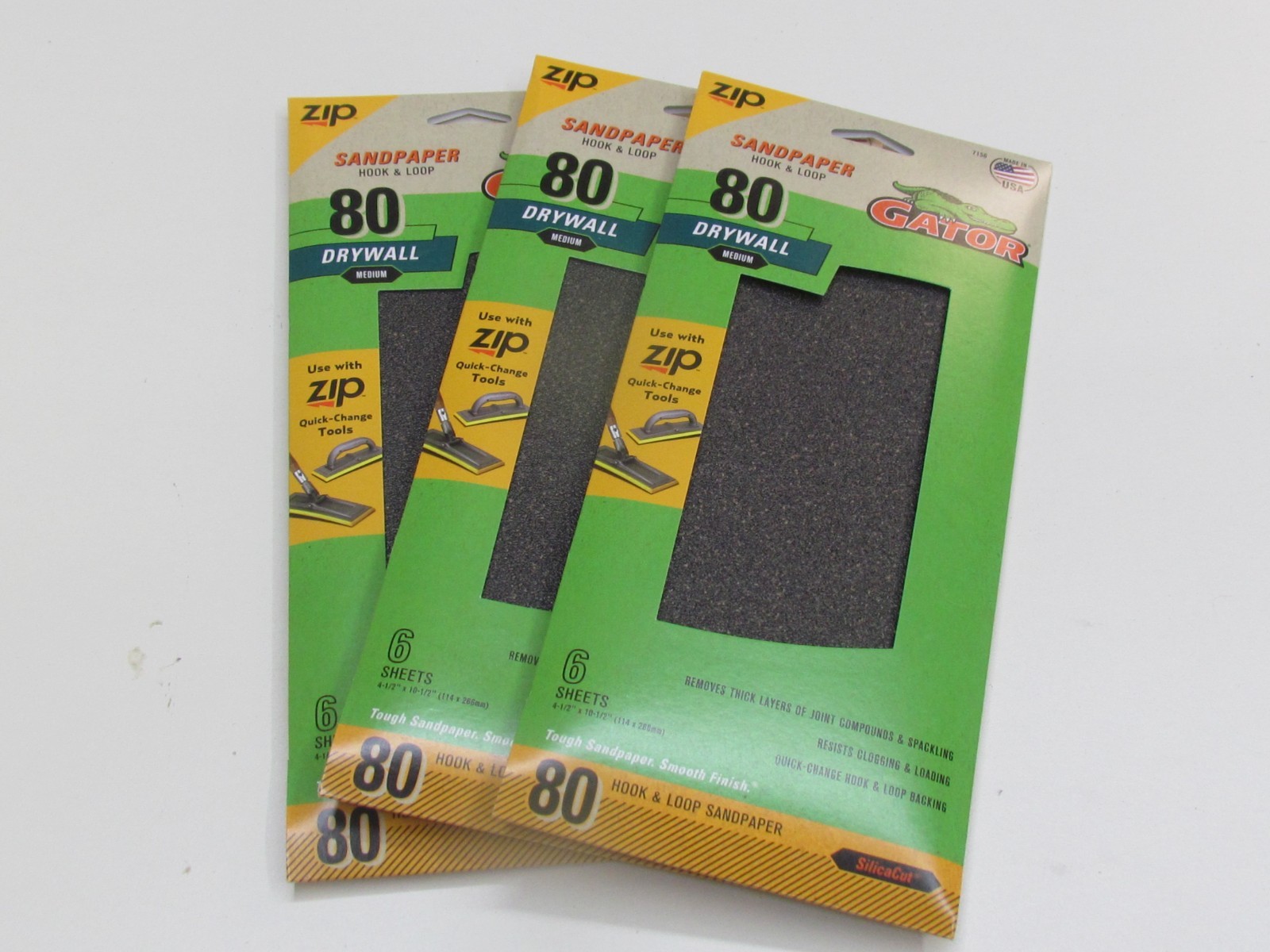 Gator Sanding mesh 80 grit medium Hook &*Loop Quick Change 246945-7156 pack of 3