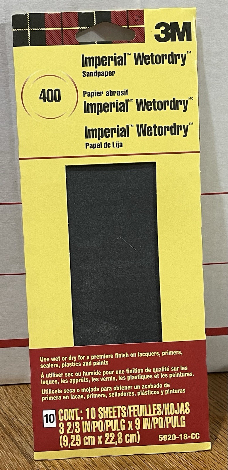 40 Sheets (4 Packs Of 10) 3M Imperial Wetordry 400 Grit 3 2/3in X 9in