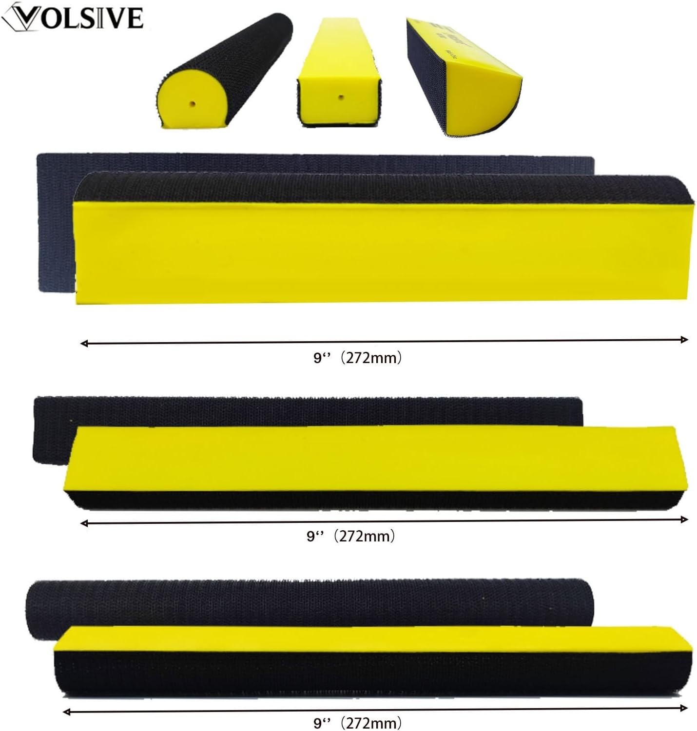 7Pcs Hand Sanding Block Set, Rectangle Handheld Sanding Pad, Hook and Loop Inter