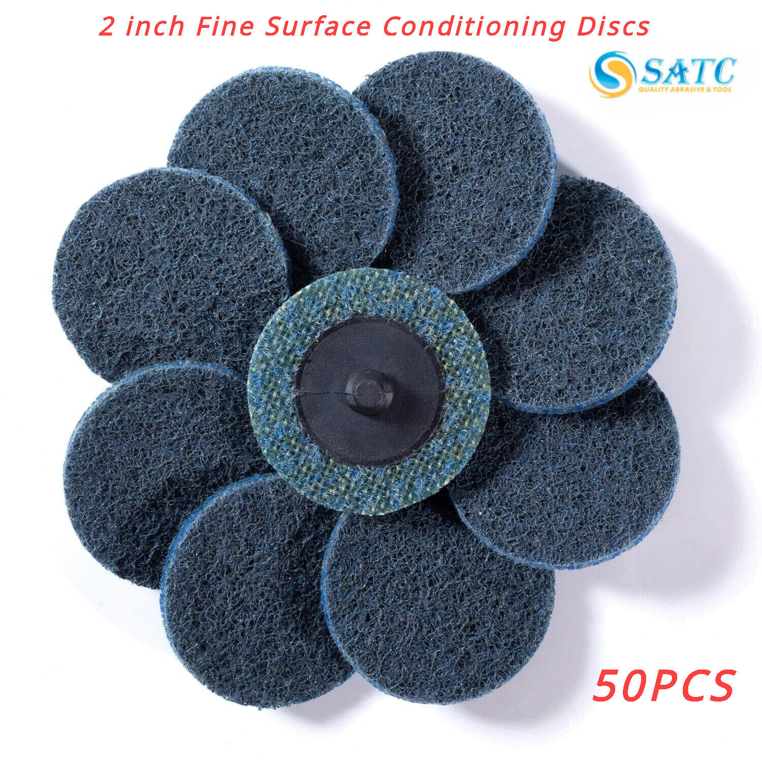 50PCS 2 inch Fine Surface Conditioning Discs Roll Lock Die Grinder Sanding Pads