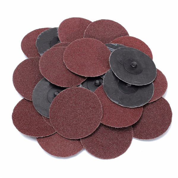 IIT 60 Grit 2″ Sanding Wheels Discs With 1/4″ Mandrel Roll Lock R Style 82038