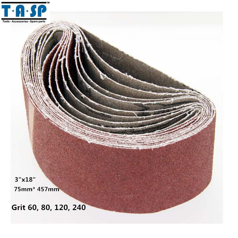5PC 3″x18″ 75x457mm Sanding Belt Grit 60 80 120 240 for Belt Sander Power Tool