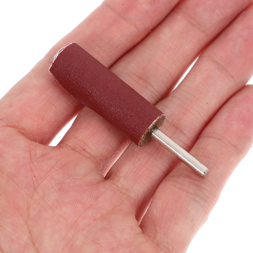 7Pcs Reusable Sanding Drum Kit Cylinder Head Porting Kit Dark Red Polishing Tool
