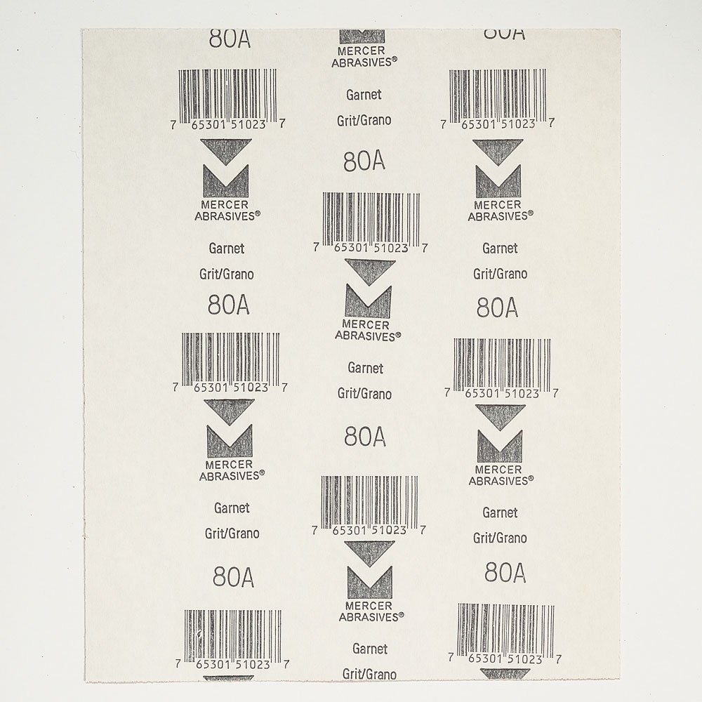 Mercer Industries 205080A – 9 x 11 Garnet Paper Sheets, Grit 80A (50 pack)