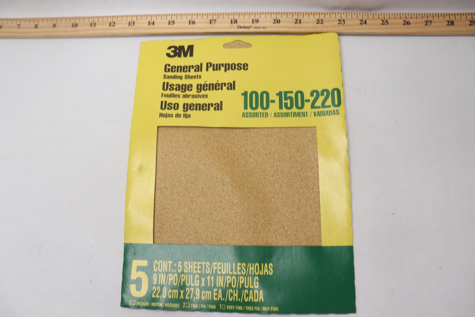 (5-Pk) 3M Sandpaper Assorted Grit Aluminum Oxide 9″ x 11″ 9005NA