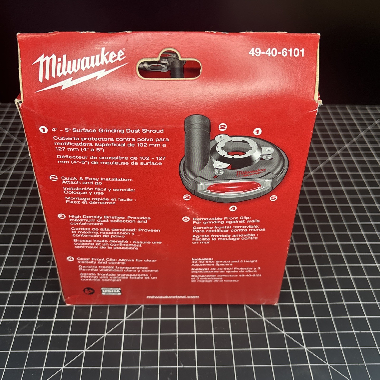 Milwaukee Surface Grinding Dust Shroud 49-40-6101 4-5” NIB Unopened