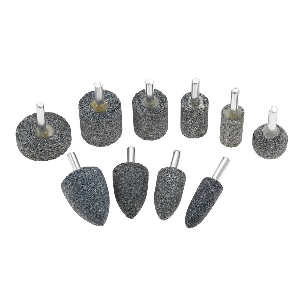 10x 1/4 inch Round Shank Various Shapes and Sizes Abrasive Grinding Stones