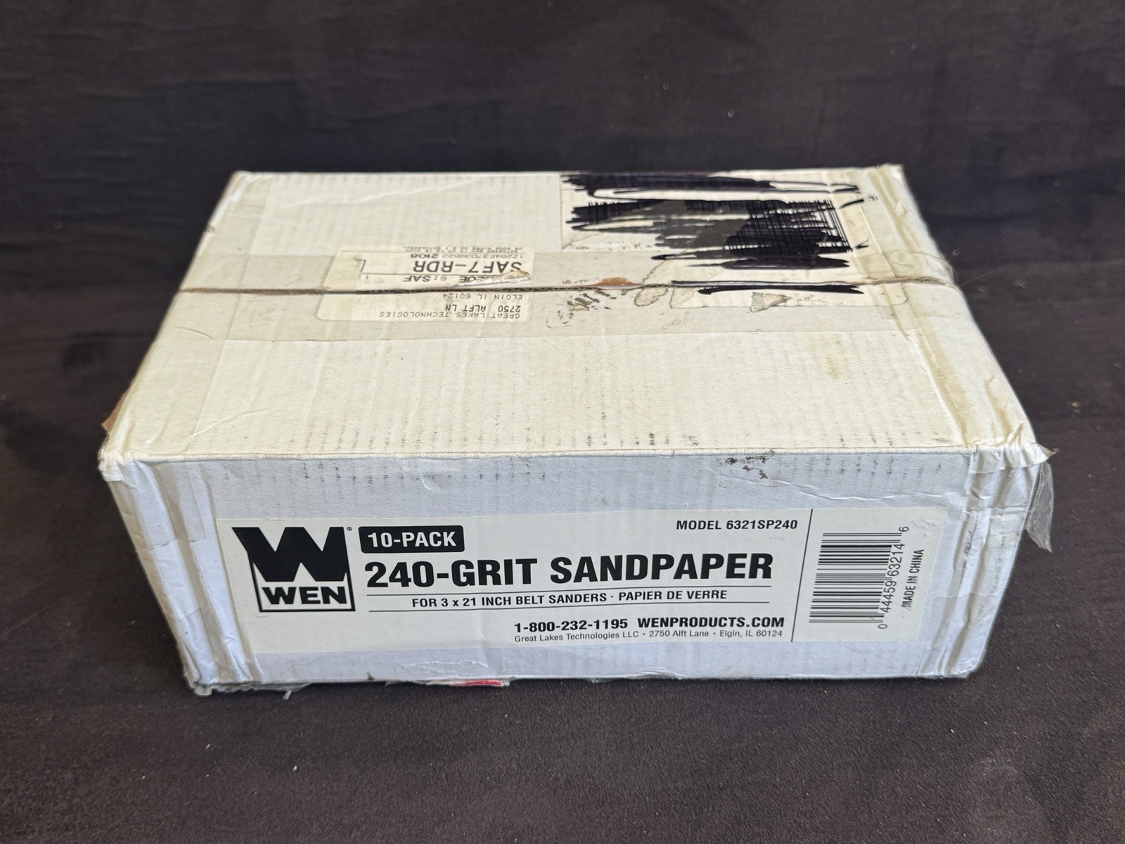WEN 6321SP240 240-Grit 3 x 21-Inch Sanding Belt Sandpaper (10 Pack)