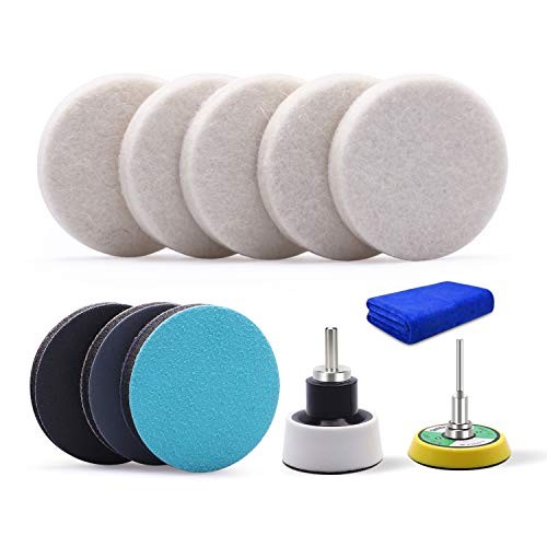 2Inch Car Felt Polishing Buffing Pad, 8pcs Polishing Sanding Discs, Felt