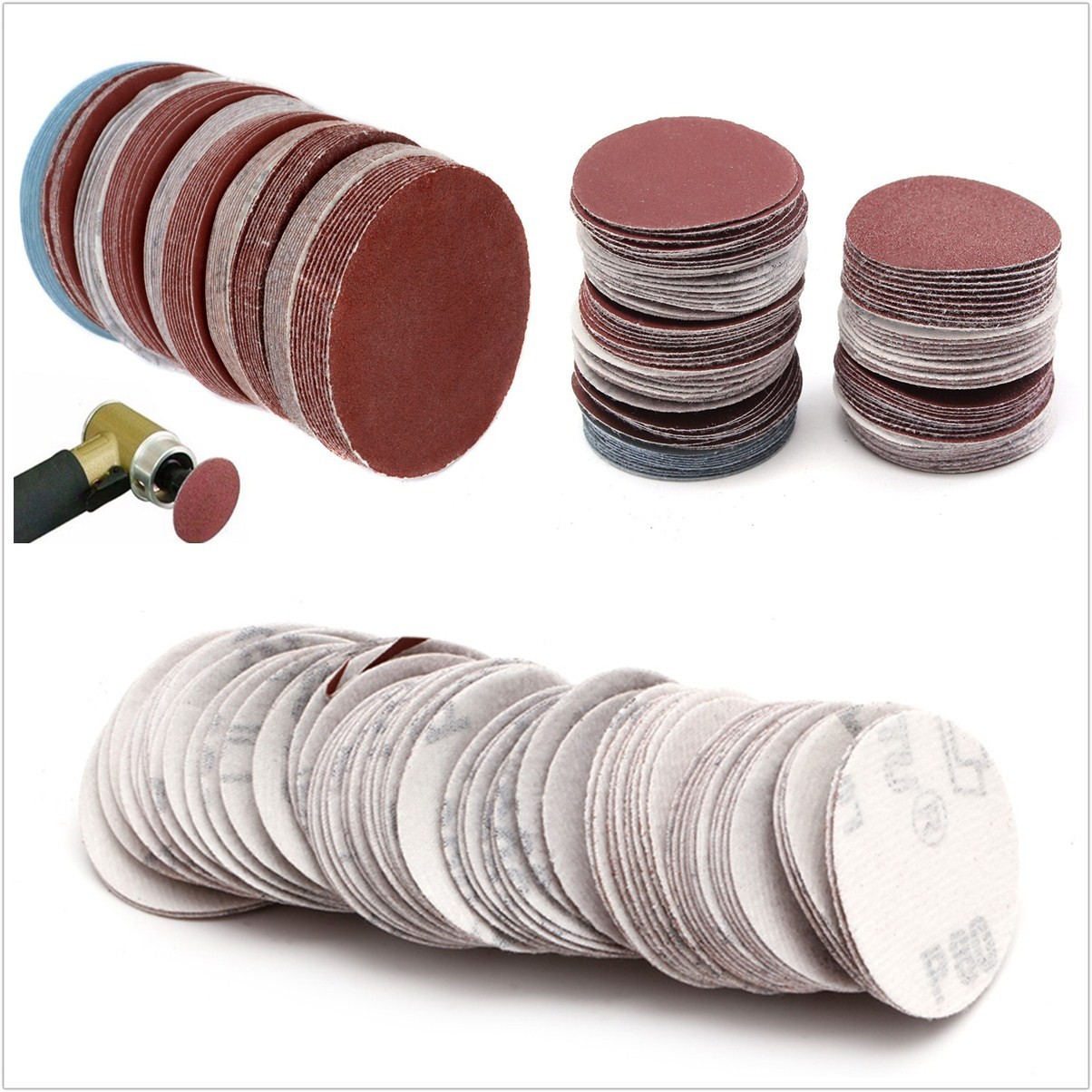 100 Pcs 3″/75mm Nonporous Round Car Truck Sanding Discs Polishing Pad Sandpaper
