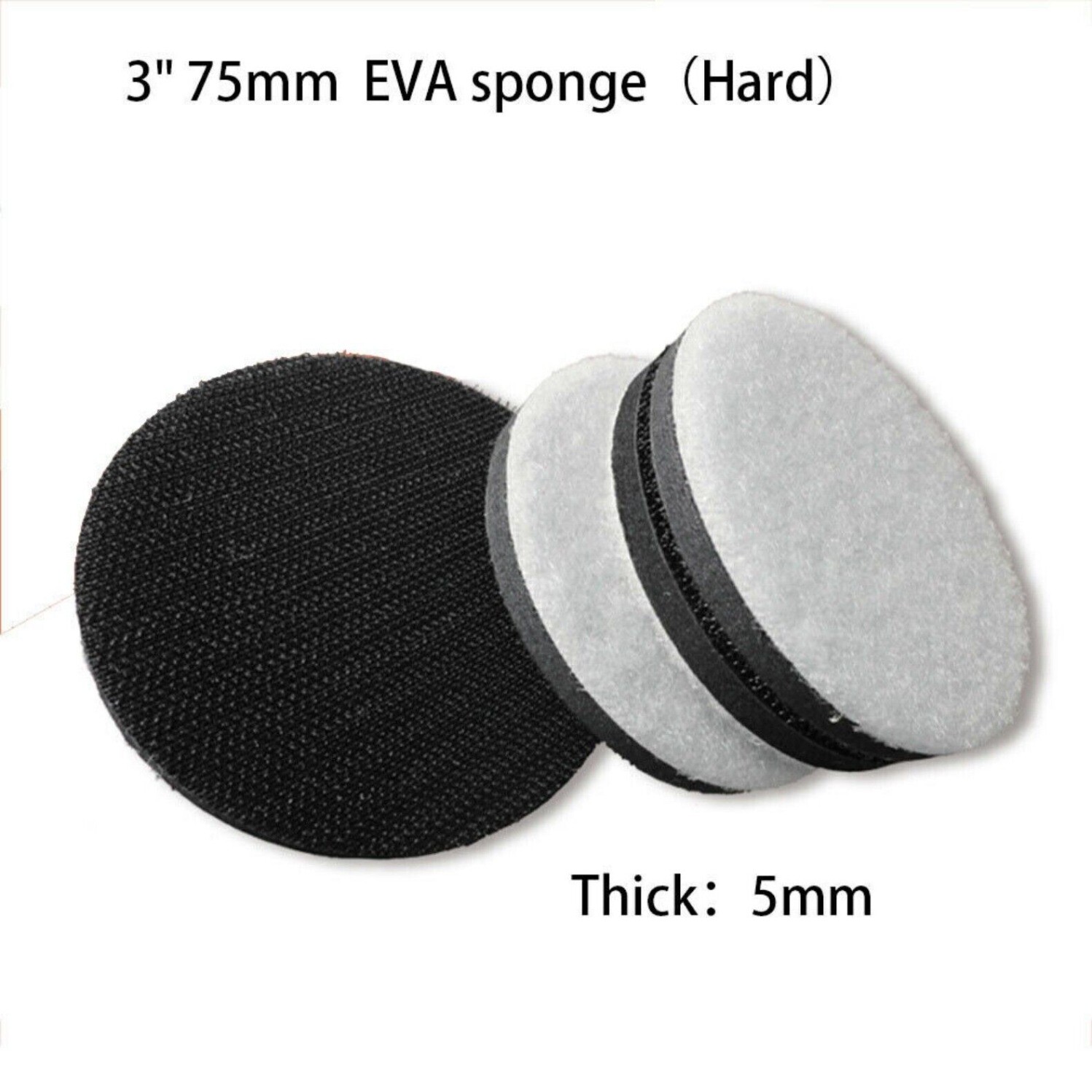 3 in Hook & Loop Sponge Foam Interface Buffer Backing Pad 75mm Sanding Polishing