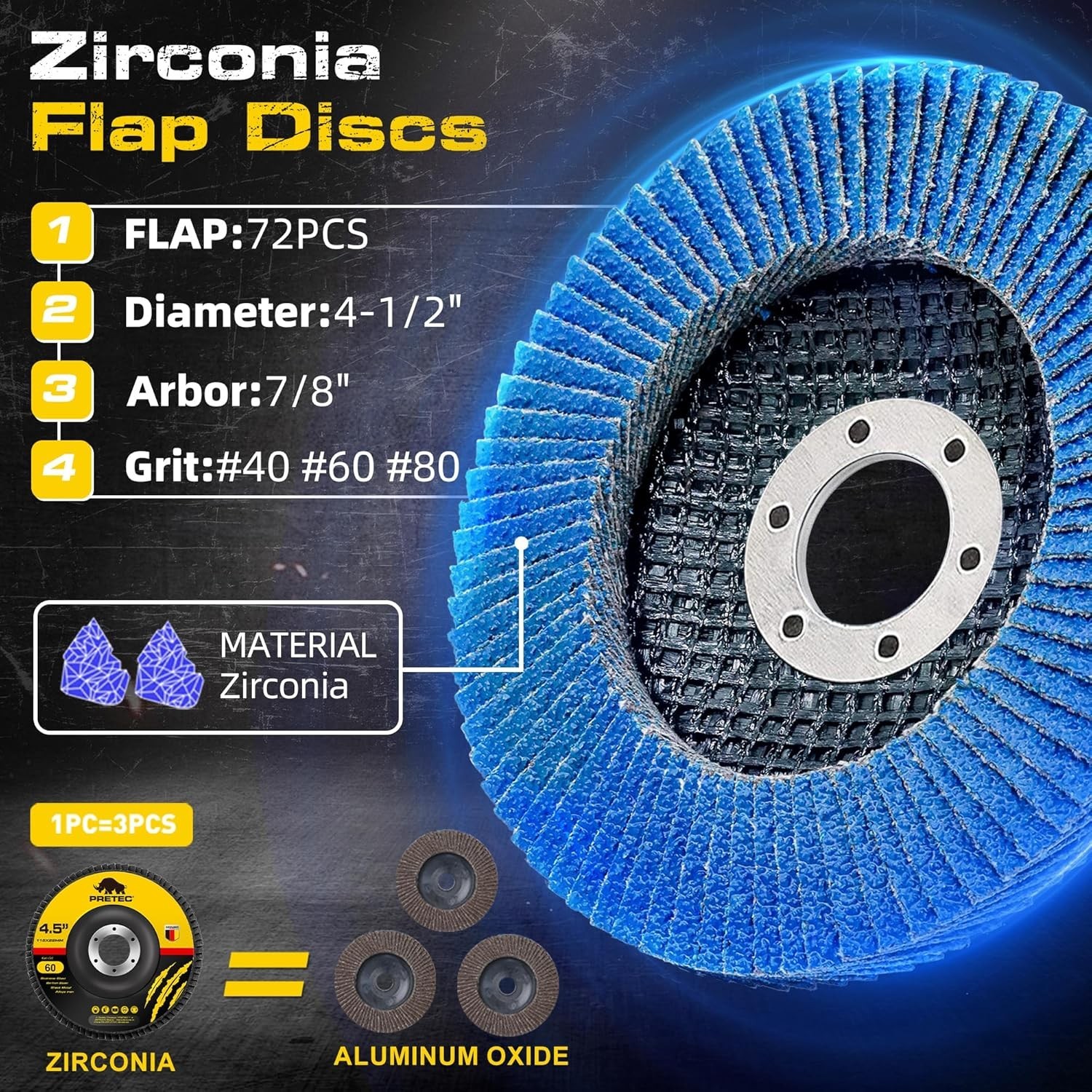26 Packs Angle Grinder Cutting Flap Grinding Disc Wheel 4 1/2in Inches – 20 P…