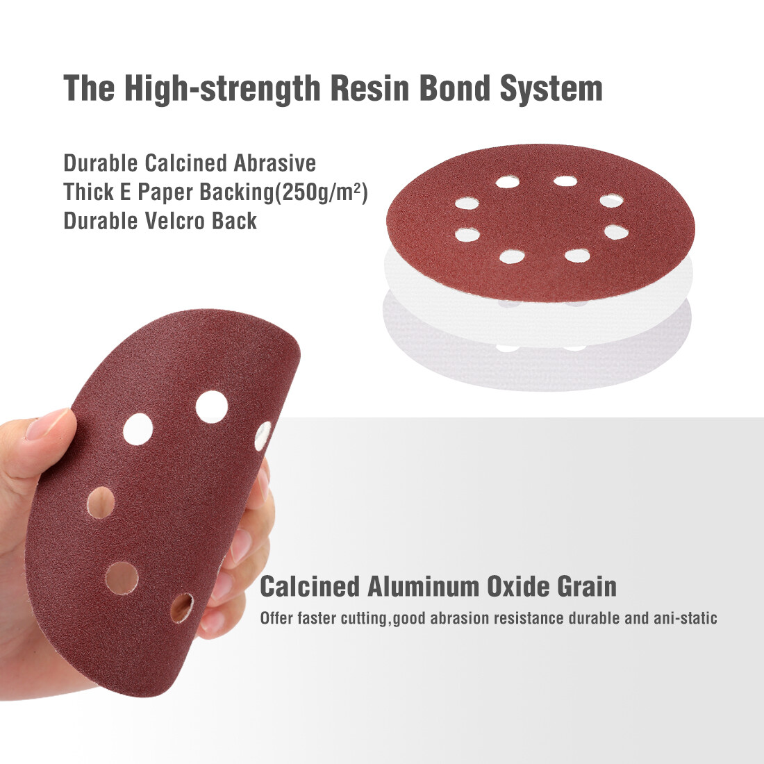WORKPRO 80PC Sanding Disc 5-INCH 8-Hole Hook and Loop Disc 60-400Grits Sandpaper
