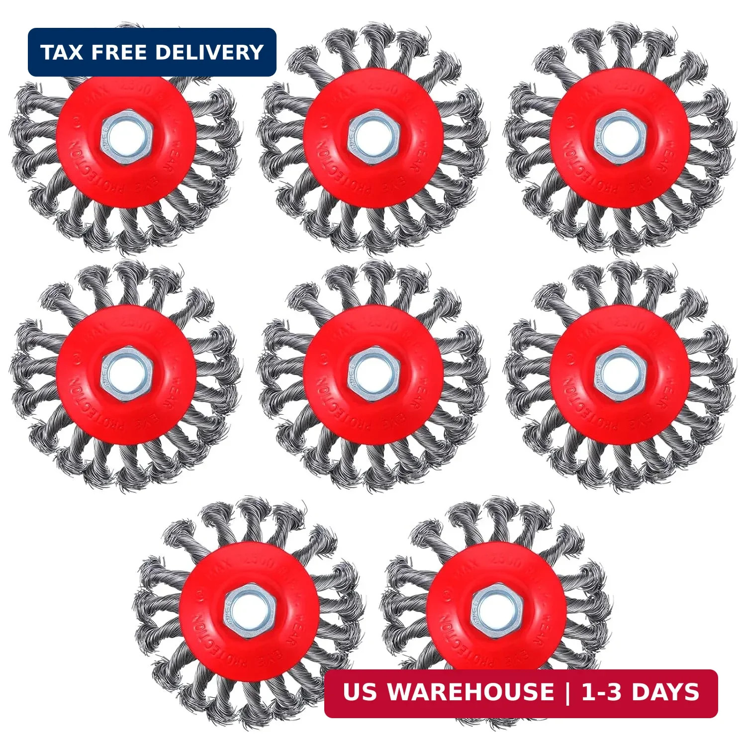 8 Pack 4 Inch Wire Wheels for Angle Grinder, Wire Brush Wheel for 4 1/2 Angle Gr