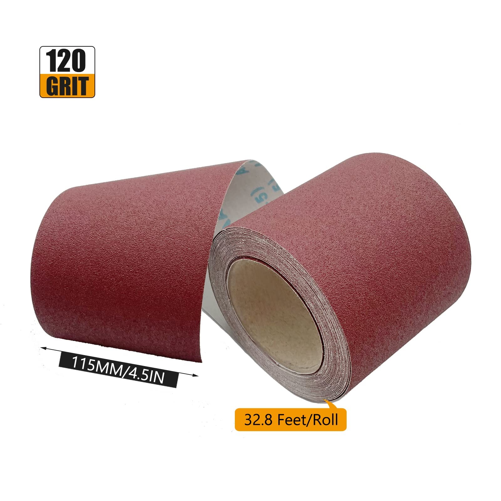 120 Grit Emery Cloth Roll, 4.5 Inch Wide 32.8 Ft Long (Equals 1/4 Sheet Sandp