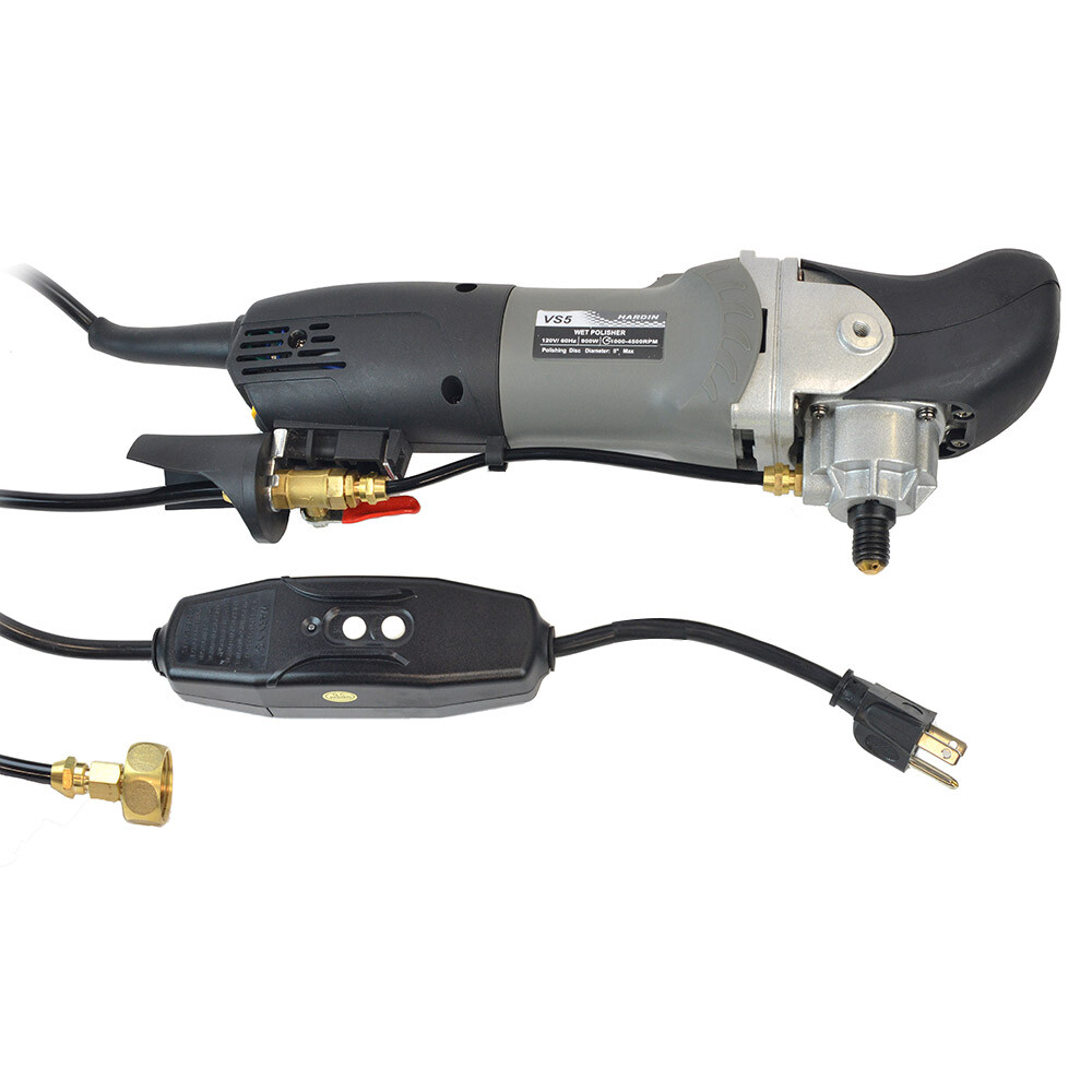 Variable Speed Wet Grinder Polisher 110 Volt with 4 & 5 Inch Polishing Pads