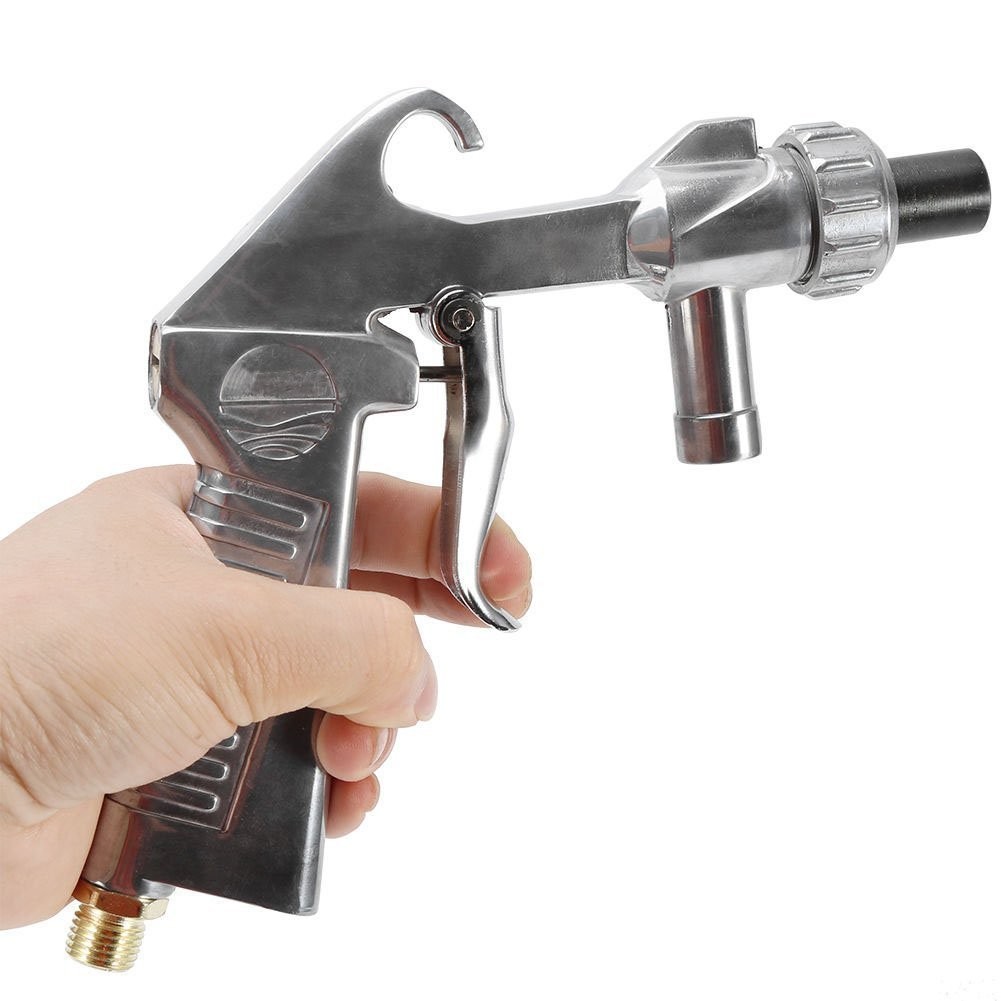 Jewboer Sand Blaster Gun,Sandblasting Sandblaster Gun Kit 135x150mm, Silver