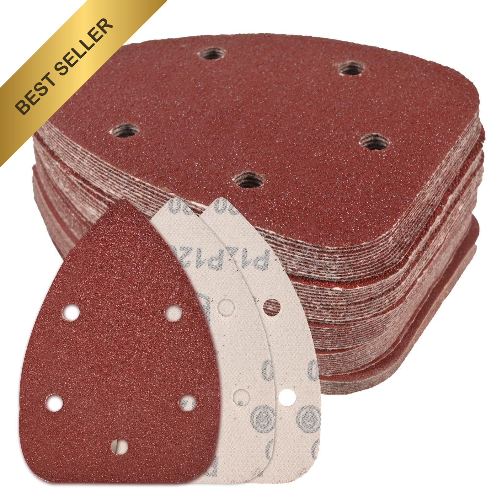 Mouse Detail Sander Sandpaper 55 Pcs Assorted Grits 40-240 5 Hole Sanding Pads