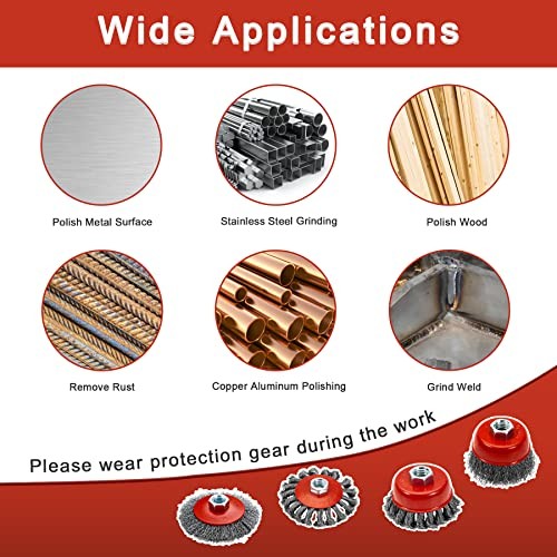 4 1/2″ Angle Grinder Wire Wheel Set – 4 Inch & 3 Inch Knotted Coarse Crimped